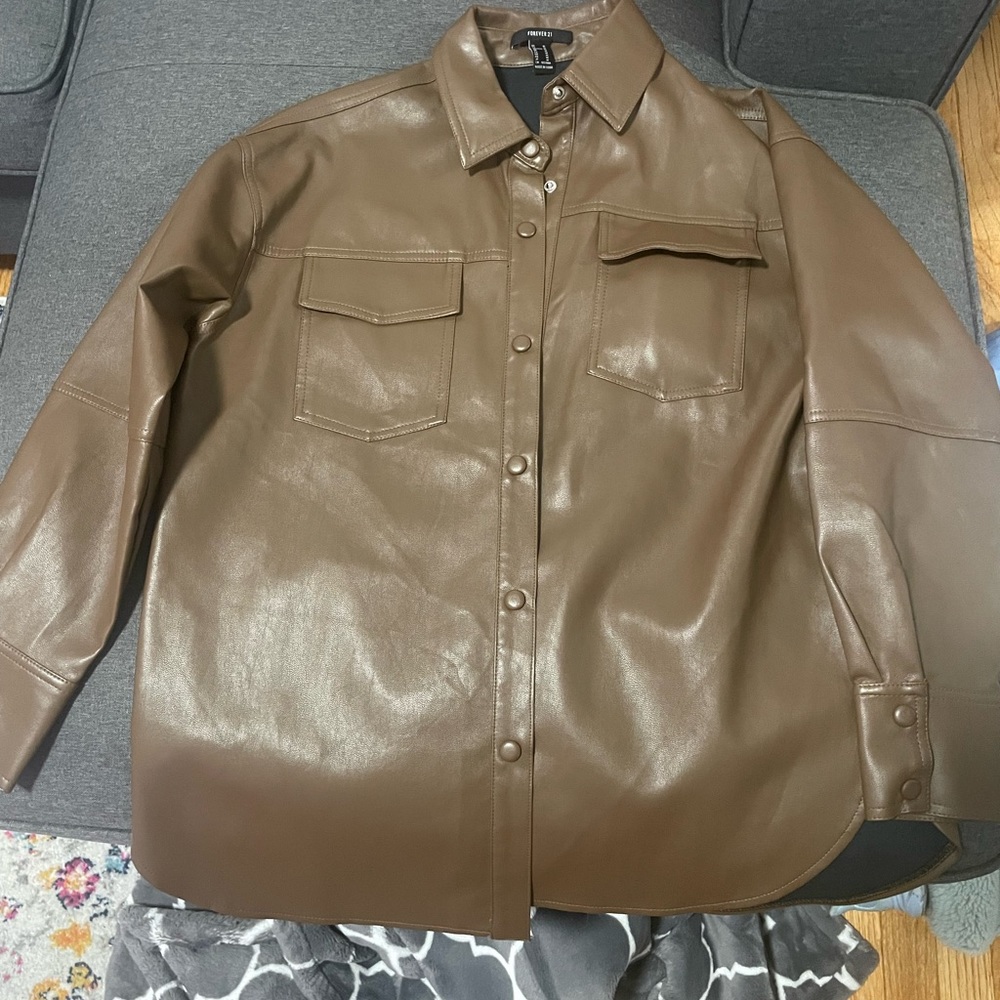 Brown leather jacket